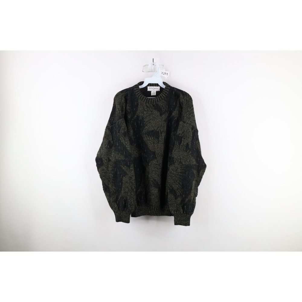 Vintage 90s Coogi Style Womens Large Abstract Wool Blend Knit Cosby Mom Sweater